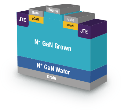 GaN-on-GaN power semiconductors. GaN grown on GaN substrates.